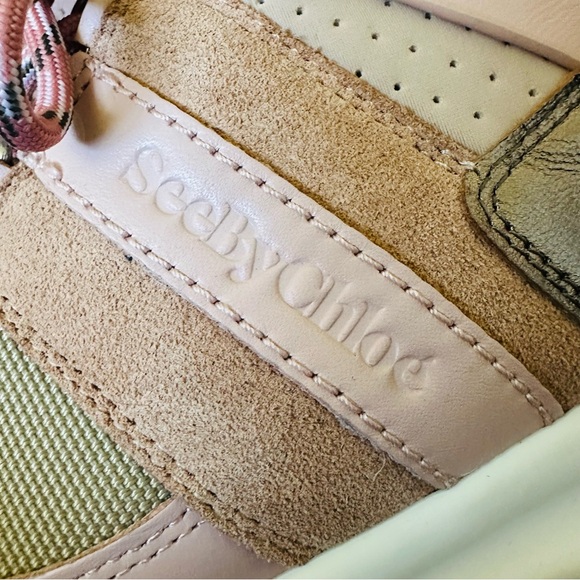 anthropologie See By Chloé Casey pink High Top Platform Hiker Sneakers sz 37 - Picture 10 of 13